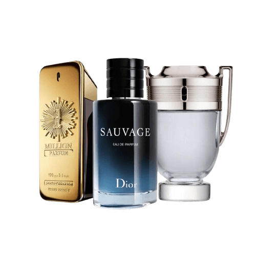 3-Piece Fragrance Set: 1 Million Perfume, Sauvage Dior & Invictus Paco Rabanne Thumbnail 1