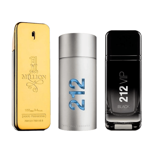 3-Piece Men's Fragrance Set: 212 Black, 212 Men & 1 Million Thumbnail 1
