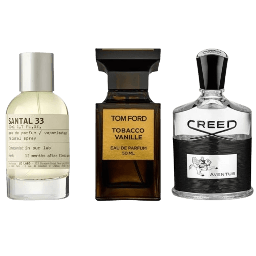3-Piece Men's Fragrance Set: Le Labo Santal 33, Tom Ford Tobacco Vanille, Creed Aventus Thumbnail 1