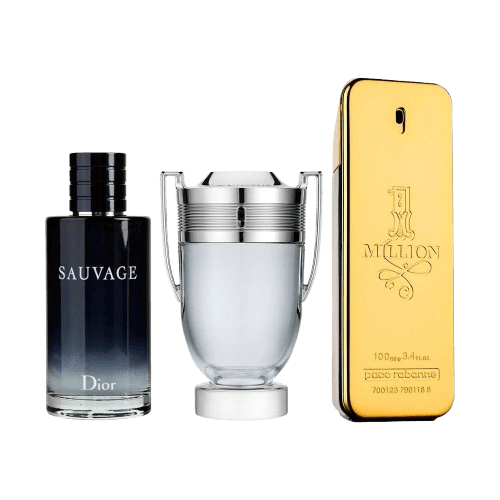 3-Piece Men's Fragrance Set: Sauvage, Invictus & 1 Million Thumbnail 1