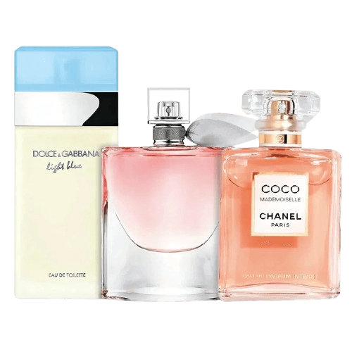 3-Piece Women's Fragrance Set: La Vie Est Belle, Mademoiselle & Light Blue Thumbnail 1