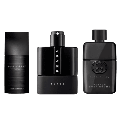 3-Piece Men's Fragrance Set: Issey Miyake Nuit d’Issey, Prada Luna Rossa Black, Gucci Guilty Pour Homme Principal