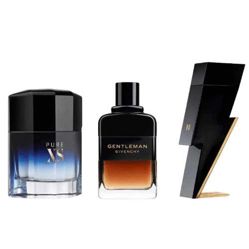 3-Piece Men's Fragrance Set: Paco Rabanne Pure XS, Givenchy Gentleman, Carolina Herrera Bad Boy Principal