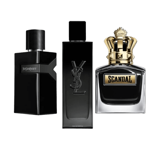 3-Piece Men's Fragrance Set: Yves Saint Laurent Y, Y Eau GB Perfume, Jean Paul Gaultier Scandal Principal