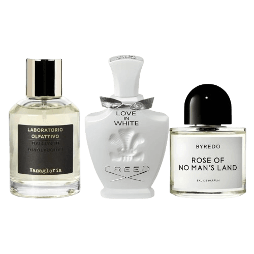 3-Piece Women's Fragrance Set: Laboratorio Olfattivo, Creed Love in White, Byredo Rose of No Man’s Land Principal