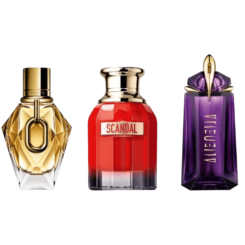3-Piece Women's Fragrance Set: Paco Rabanne Olympea, Jean Paul Gaultier Scandal, Mugler Alien Principal